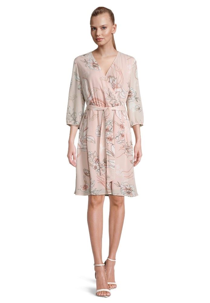 Betty Barclay Kleid 3/4 Arm Floral schwingend rosa creme 15382192 