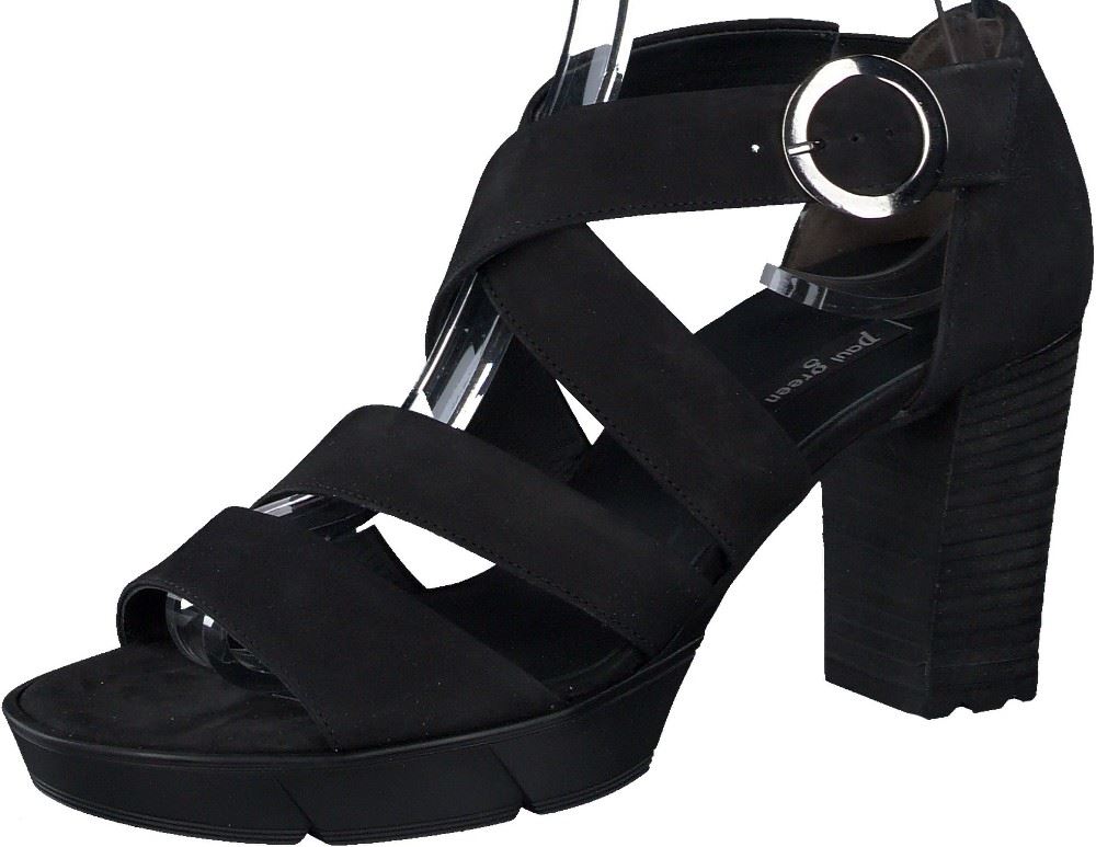 PAUL GREEN Sandalette Leder Schwarz 7942-003 
