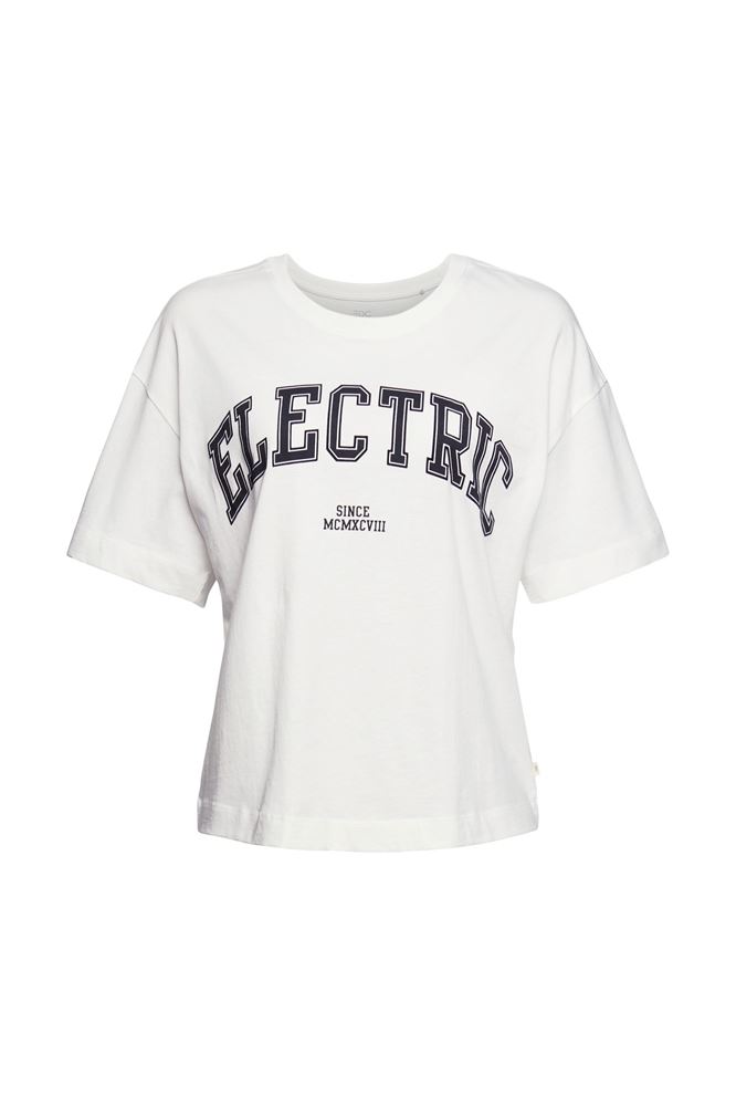 EDC T-Shirt Collage- Look Statement-Print Organic- Cotton weiß S12 022CC1K308 