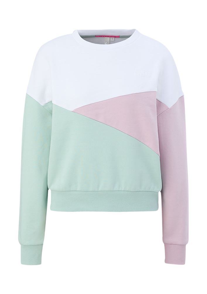 QS designed by Sweatshirt in Colour Blocking-Optik weiß S13 2127760 