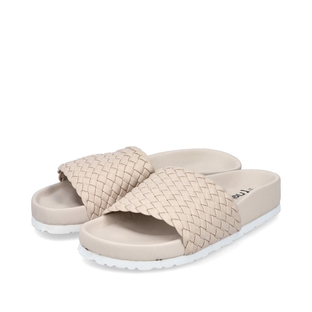 Rieker Damen Pantoletten hellbeige S13 68381-62 