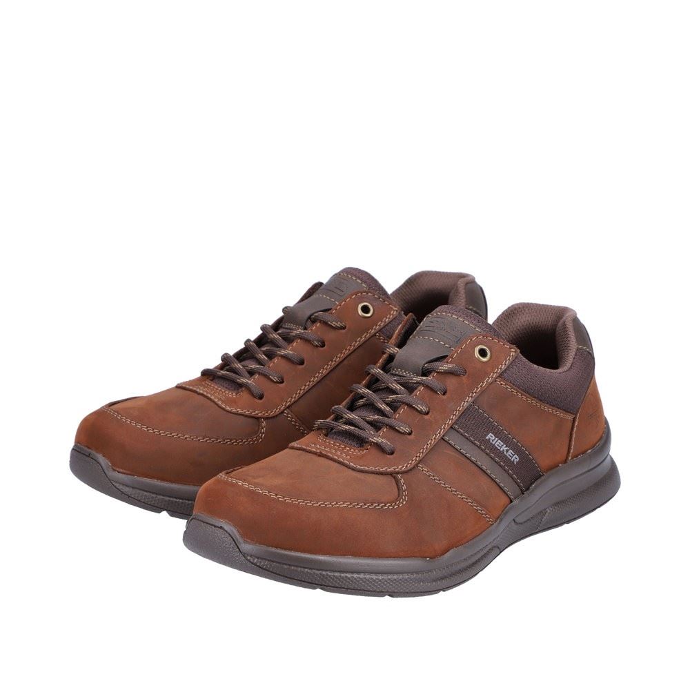 Rieker Antistress Herren Schnürhalbschuh Sneaker Veloursleder braun S22 14811-22 43 | noce/moro/kaffe | H