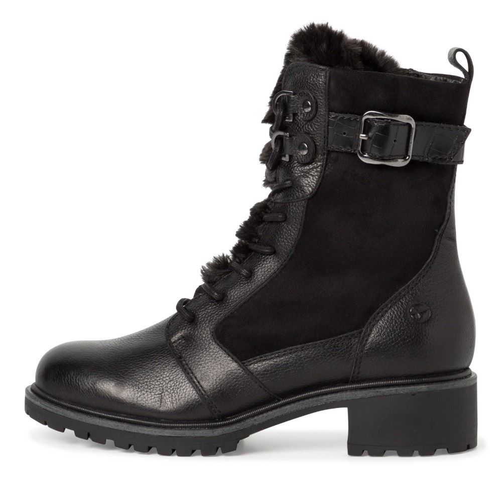 Tamaris Stiefelette Schnürboot warmfutter TOUCHit Fußbett schwarz S22  1-1-26852-29 