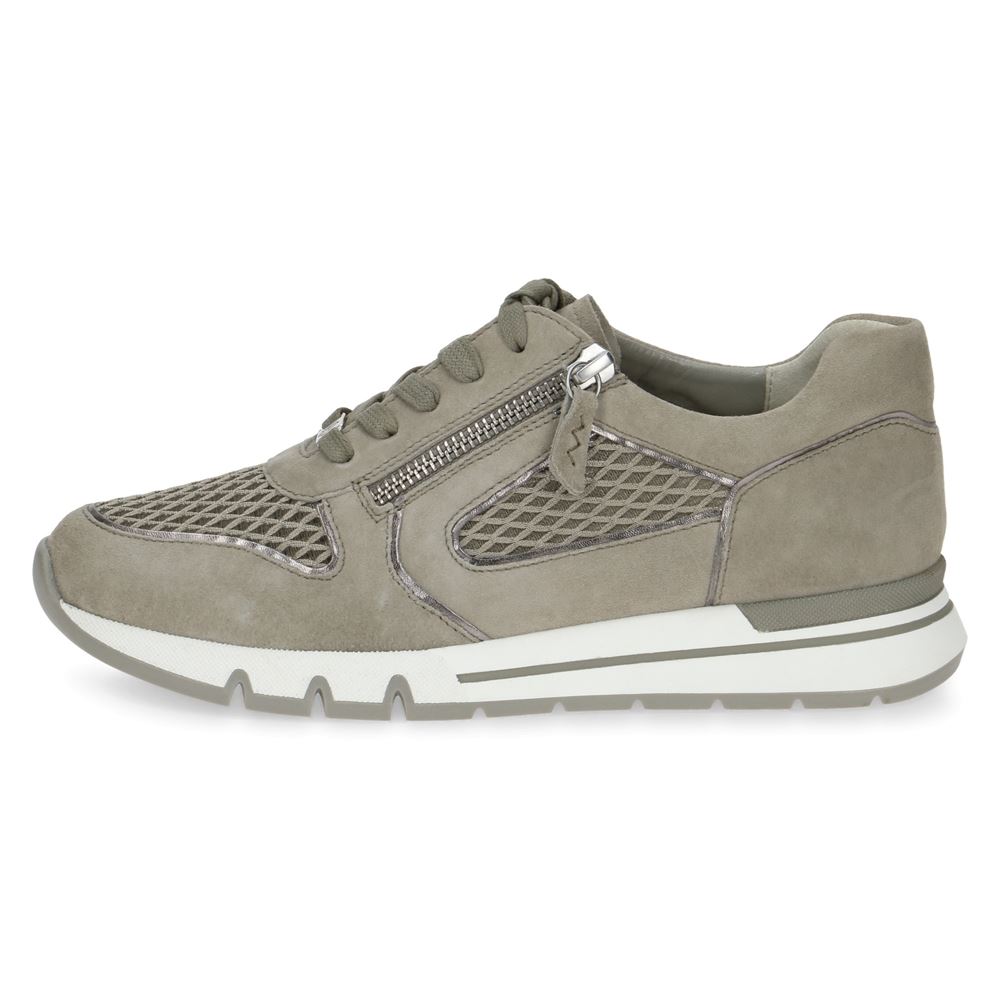 Caprice walking on Air Damen Sneaker Wechselfußbett Airmotion grau grün S13 9-9-23706-20 