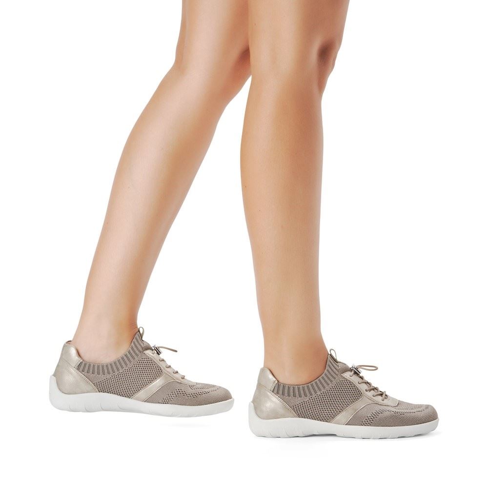 Remonte Sneaker Slipper beige softfoam R3511-64 37 | fango-spark/per | G