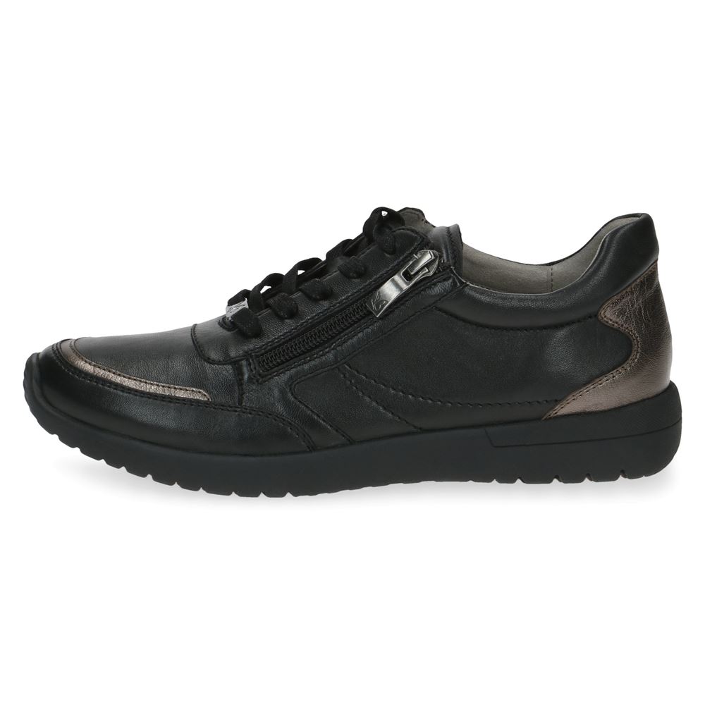 Caprice walking on Air Damen Sneaker Leder Wechselfußbett AIRMOTION schwarz S13 9-9-23765-20 