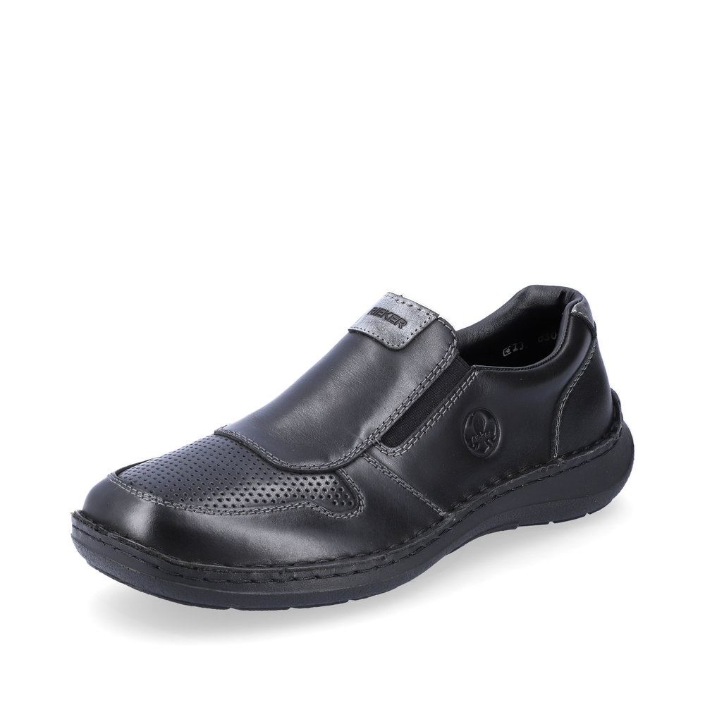 Rieker Herren Slipper  Leder schwarz  S13  03069-00 