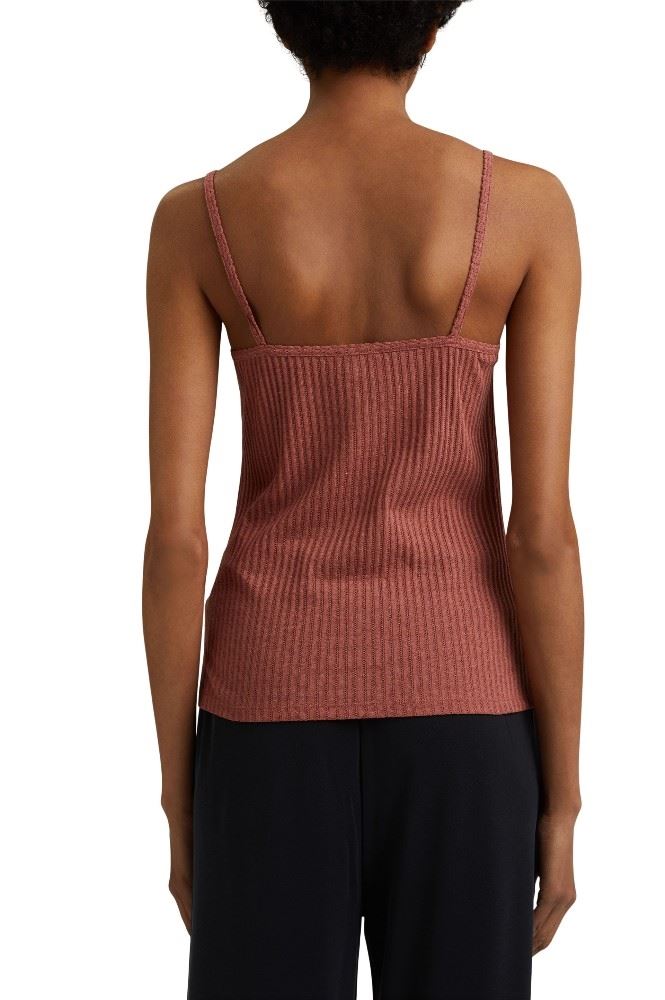 edc Trägertop Pointelle Muster weiß rot 041CC1K314 XL | C649 CORAL 5 | 