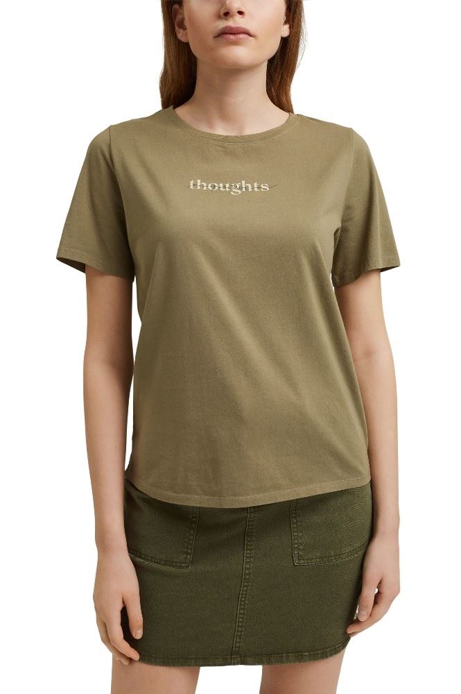 EDC T- Shirt mit Print 041CC1K324 XS | C345 LIGHT KHAK | 