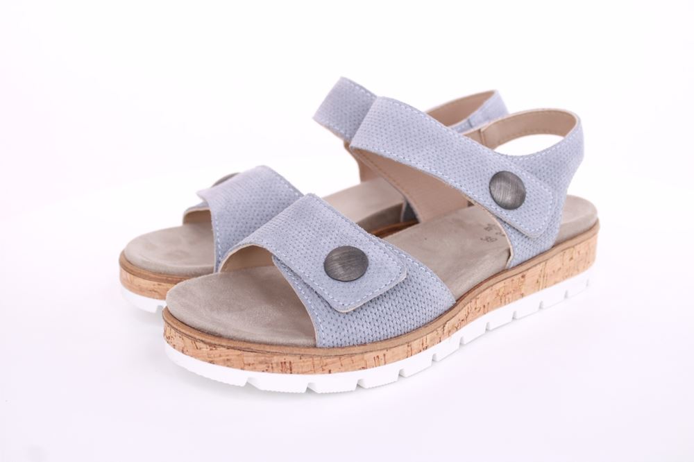 Aco Sandalette Mia 24 Leder Klettverschluss Wechselfußbett  blau S13  545/8194 