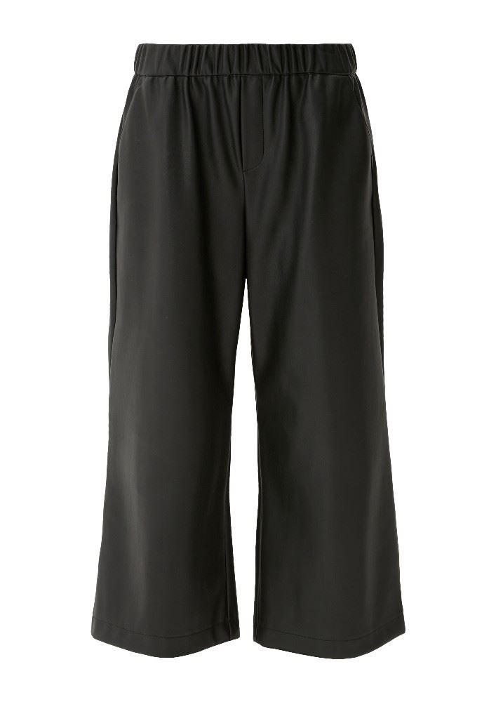 QS designed by Lederimitathose mit Elastikbund schwarz S13  2125275 32 | 9999 GREY/BLACK | 
