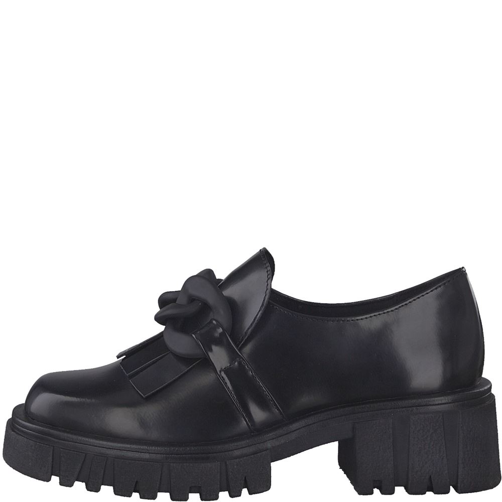 MARCO TOZZI Slipper Loafer Kettendetail  schwarz S22  2-2-24706-29 
