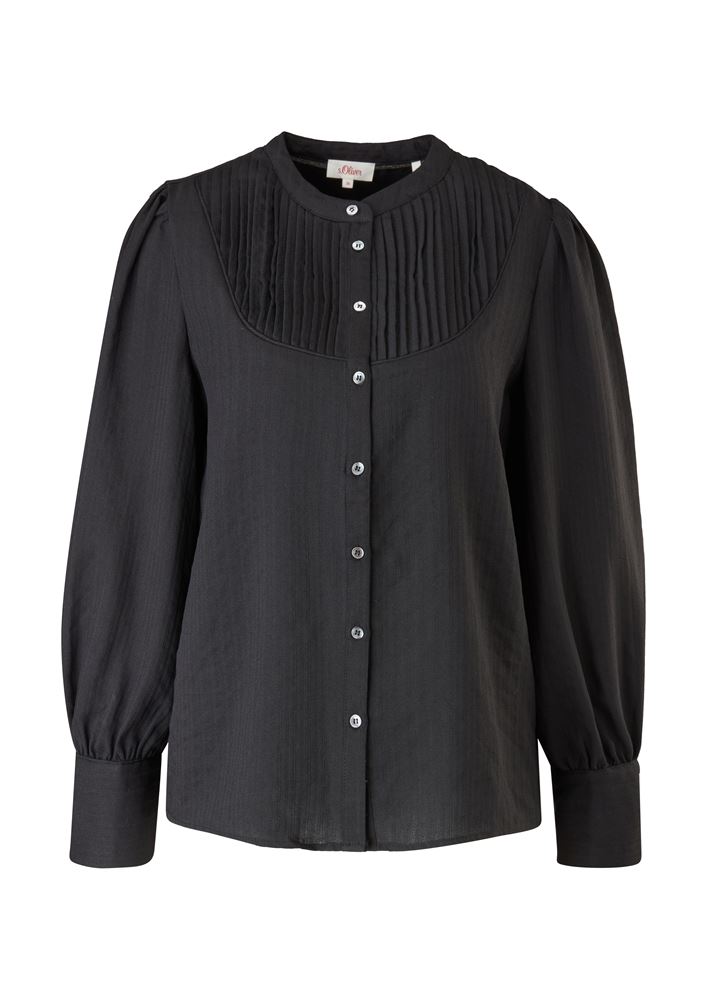 s.Oliver Bluse langarm Dobby- Struktur schwarz S12  2108797 34 | 99G8 Black Stri | 