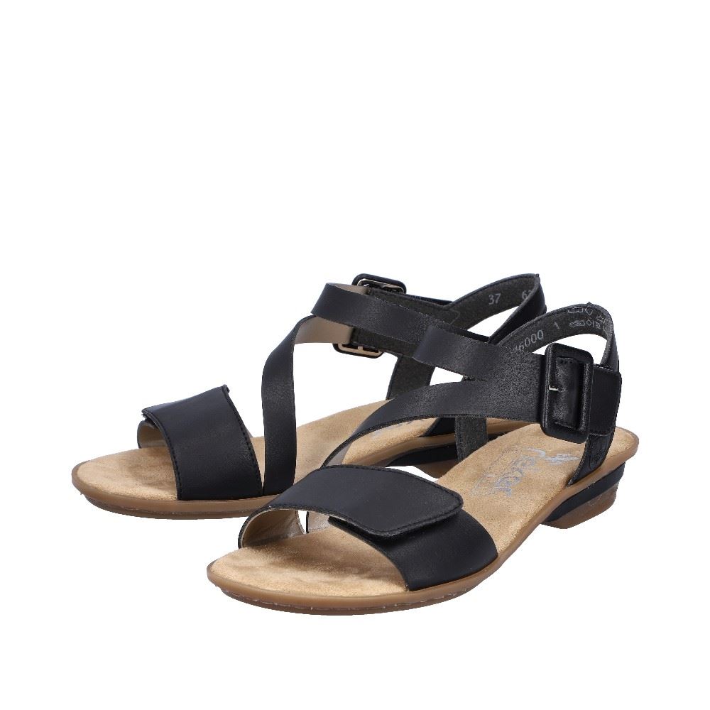 Rieker Antistress Sandalette Riemchen Klettverschluss schwarz S12 63460-00 