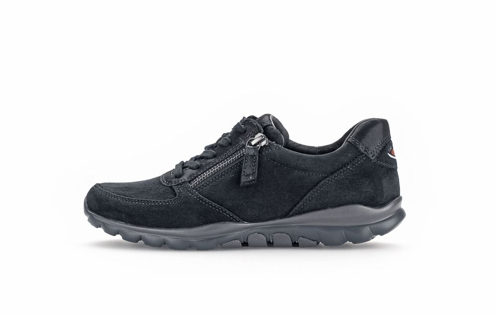 Gabor rollingsoft Sneaker low Rauleder Wechselfußbett blau S23 36.968.26 
