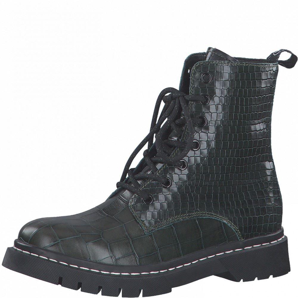 Tamaris Schhnürstiefelette olive S21 1-1-25865-27 36 | 725 OLIVE CROCO | 