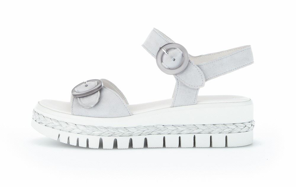 Gabor Plateau Sandale Rauleder grau S12  84.621.19 5,5 | light grey | F