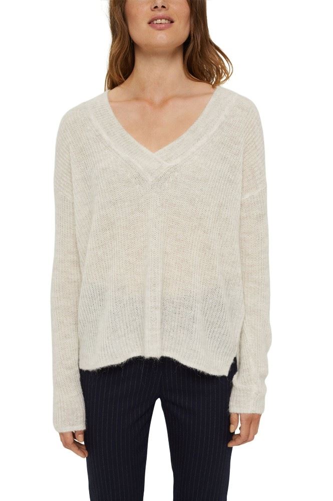 ESPRIT Pullover mit V-Ausschnitt mit Alpaka 991EO1I309 L | E059 ICE 5 | 