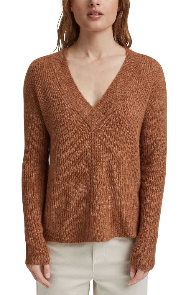 ESPRIT Pullover mit V-Ausschnitt mit Alpaka 991EO1I309 S | E239 CARAMEL 5 | 