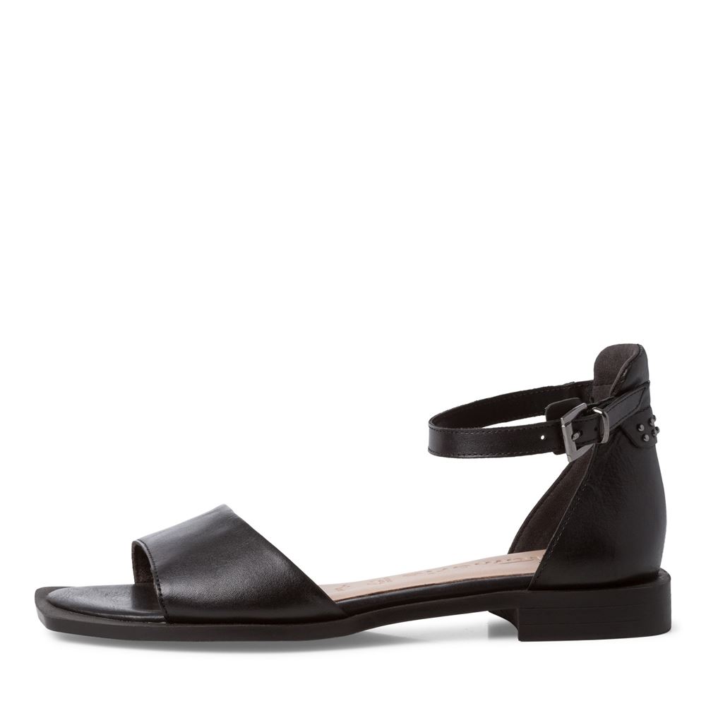 Tamaris Sandale Leder TOUCHit Fußbett schwarz S12 1-1-28142-28 39 | 016 BLK LEATH. | 