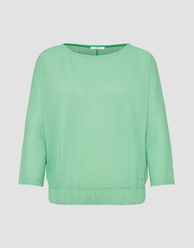 OPUS Sweatshirt Guzzina überschnittener Fledermausärmel in ¾ Länge grün S13 10153111191177 
