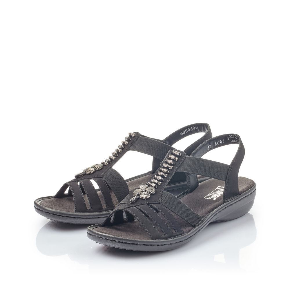Rieker Antistress Damen Sandale Riemchensandale Gummizug schwarz S13 60806-00 