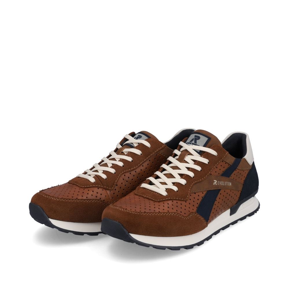 Rieker Evolution Herren Sneaker Halbschuh Leder Wechselfußbett durchbrochen braun S13 U0302-24 