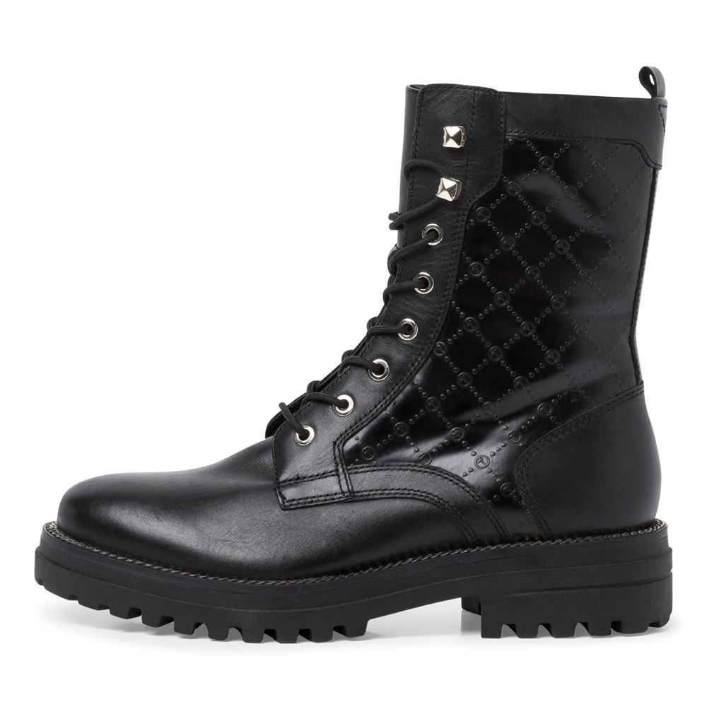 Tamaris Schnürboots, Schnürstiefelette Logo- Prägung TOUCHit-Fußbett  schwarz S22 1-1-25224-29 39 | 001 BLACK | 