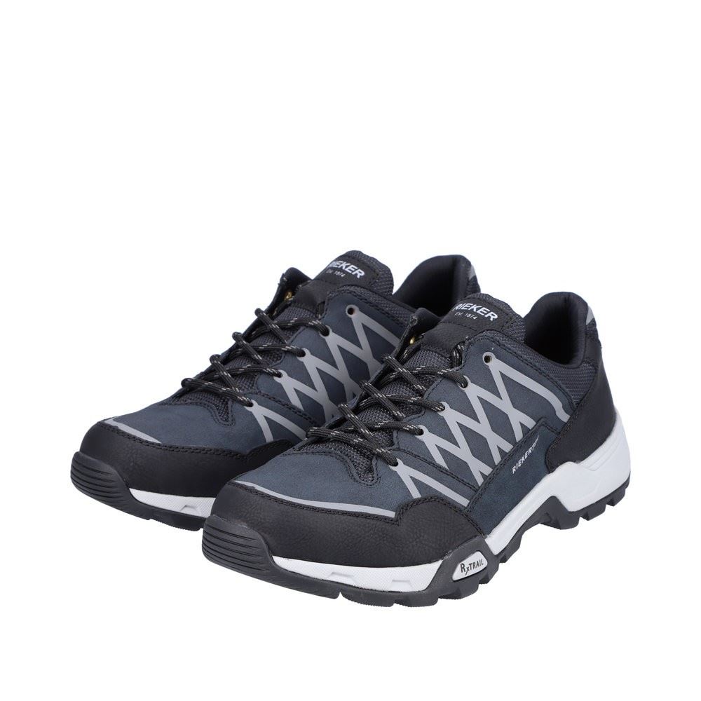 Rieker Antistress Herren Schnürhalbschuh Trekkingschuh TEX- Membran blau S22 16602-14 41 | schwarz/dust/pa | G