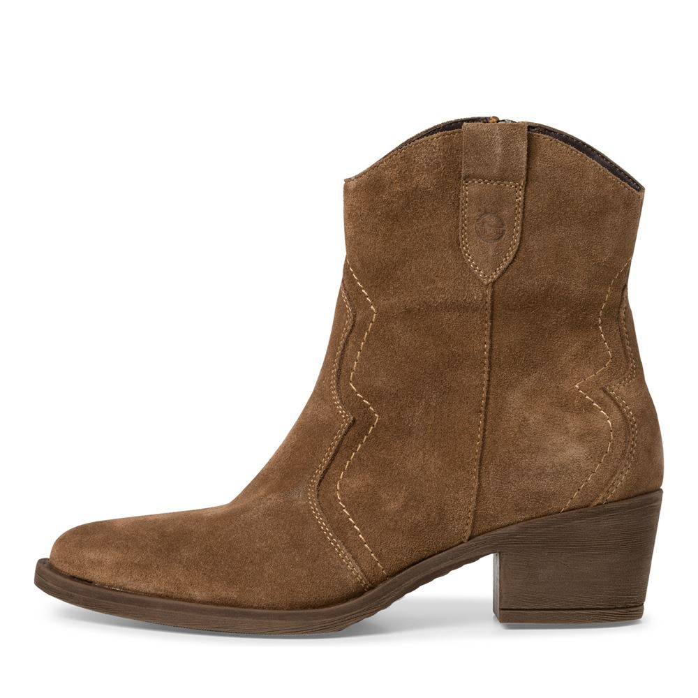 Tamaris Stiefelette Westernstiefelette Leder TOUCHit Fußbett  braun S23 1-25702-41 41 | 300 BROWN | 