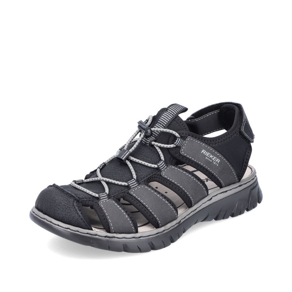 Rieker Herren Trekkingsandalen graphitschwarz S13  26770-00 42 | schwarz/schwarz | G