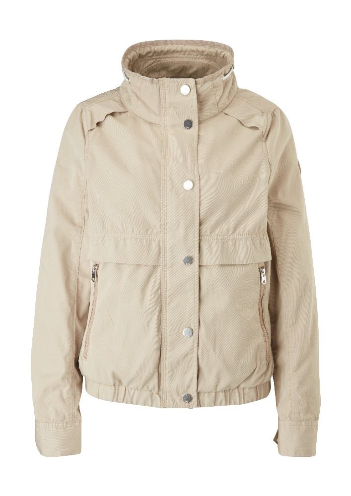 QS designed by Jacke Übergang  Twillstruktur blau grün beige grau S15 2109534 XS | 8180 biscotti | 