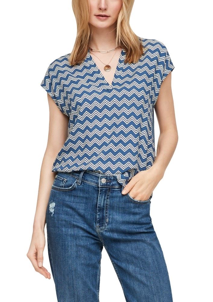 s. Oliver Blusenshirt Tunika rot blau 2063164 