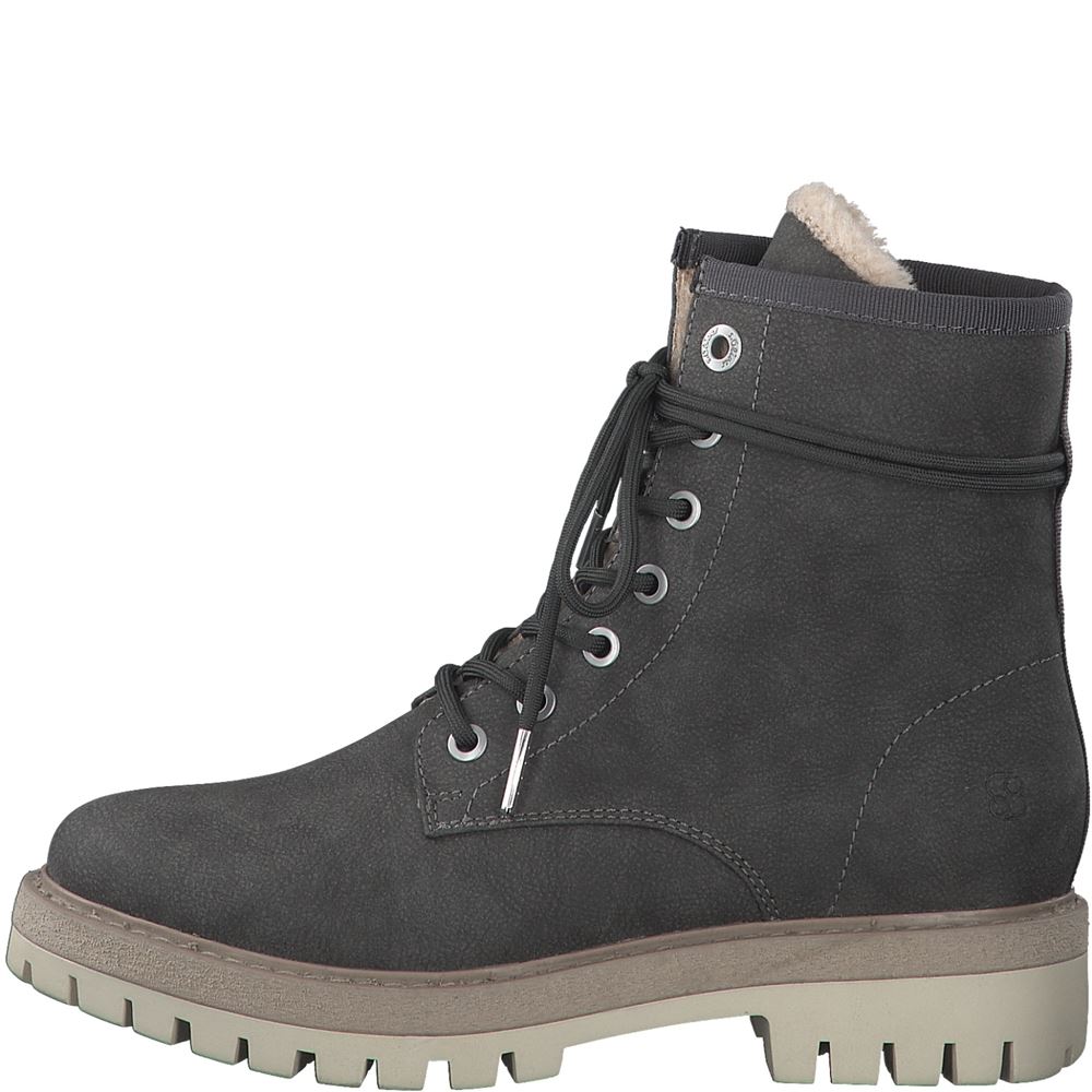 s.Oliver Damen Schnürboots Warmfutterr SOFT- FOAM Innensohle grau beige S22 5-5-26238-29 39 | 341 TAUPE | 