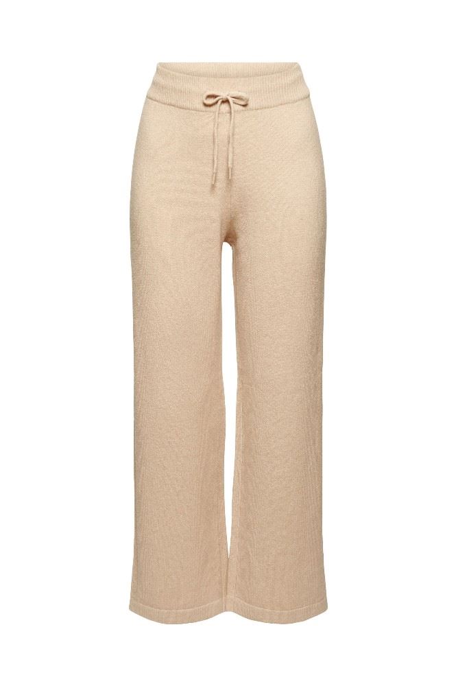 EDC Strickhose weites Bein Wolle elastischer Kordelzugbund beige S21 091CC1B301 S | C274 BEIGE 5 | 