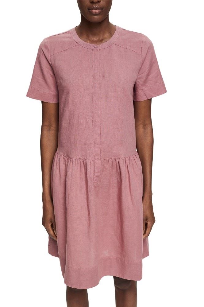 ESPRIT Kleid mit Knopfleiste aus Leinen-Mix 042EE1E315 44 | E550 MAUVE | 