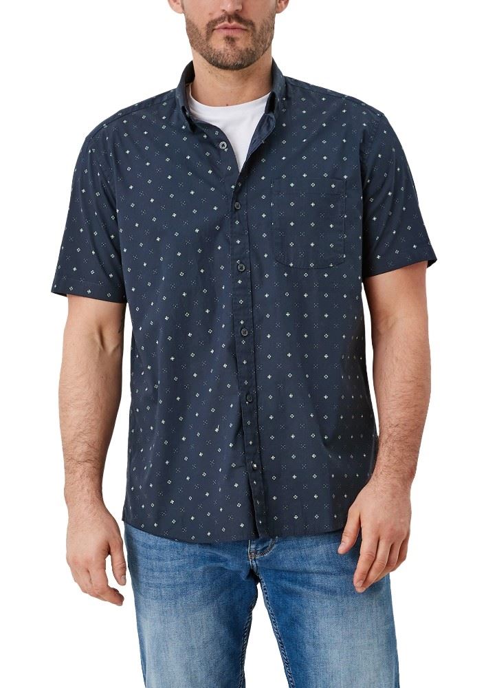 s.Oliver Hemd Minimalprint 2113967 S | 59A8 dark blue | 