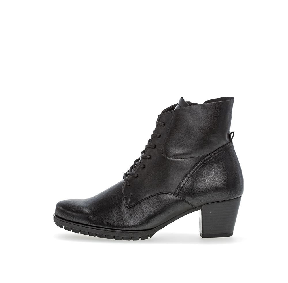 Gabor Schnürstiefelette Leder Comfort- Mehrweite H schwarz S23 36.605.57 
