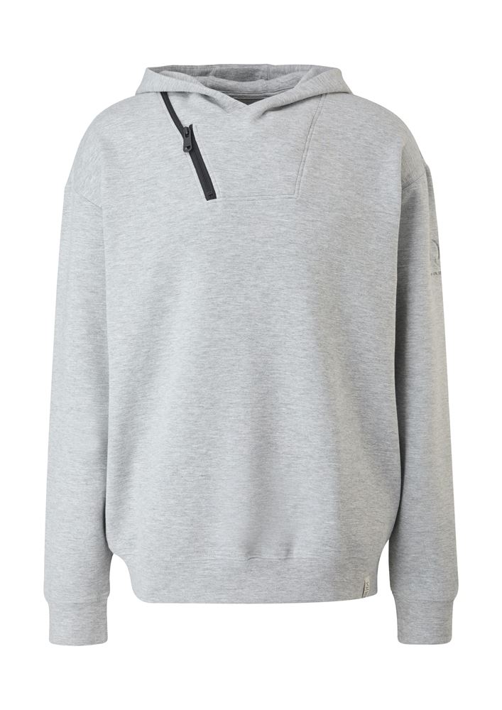 QS designed by Herren Sweatshirt mit Effekt-Kragen grau S22  2119958 