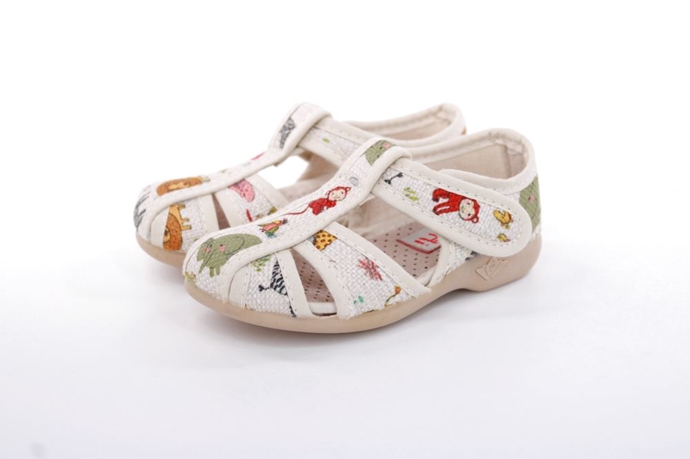 s`knöpfli Kinder Hausschuh Tier- Motiv Klettverschluss beige S13 Z28528 