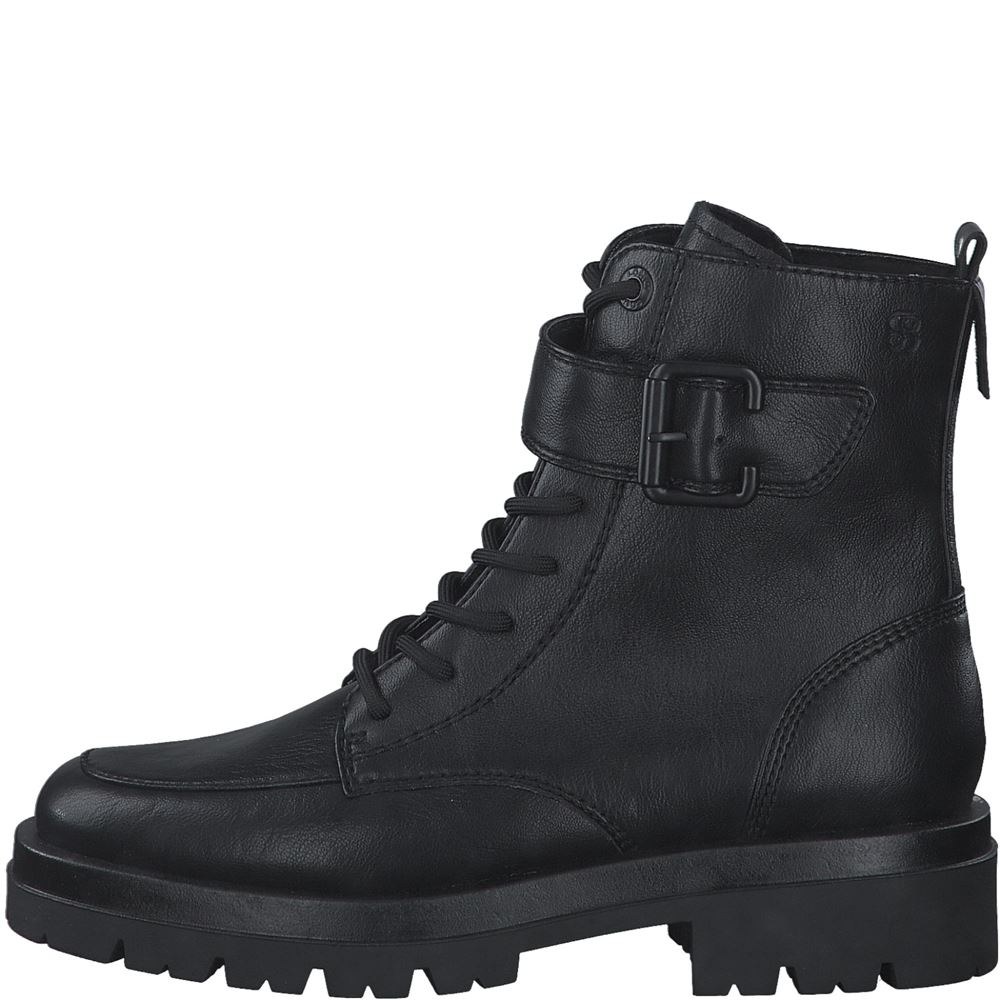 s.Oliver Damen Schnürboot Schnürstiefel Zierriegel schwarz S22 5-5-25251-29 