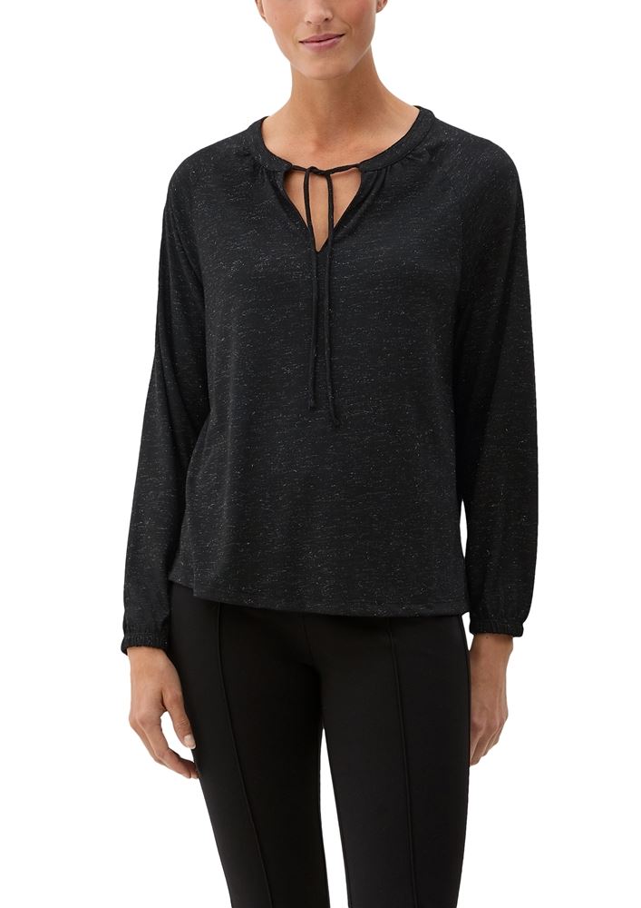 s.Oliver Blusenshirt mit Glitzerdetails S22 2125380 38 | 9999 GREY/BLACK | 
