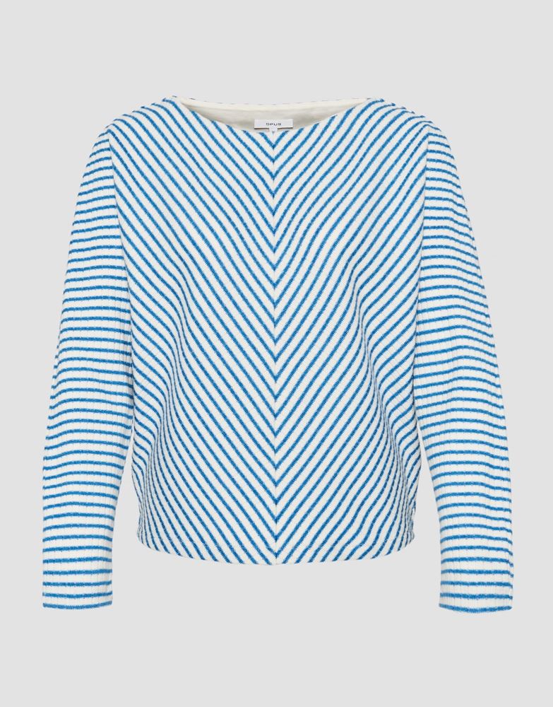 OPUS Sweater Gavna gestreift Fledermausarm Viskosemix blau, schwarz S13 10143611078100 40 | 900 black | 