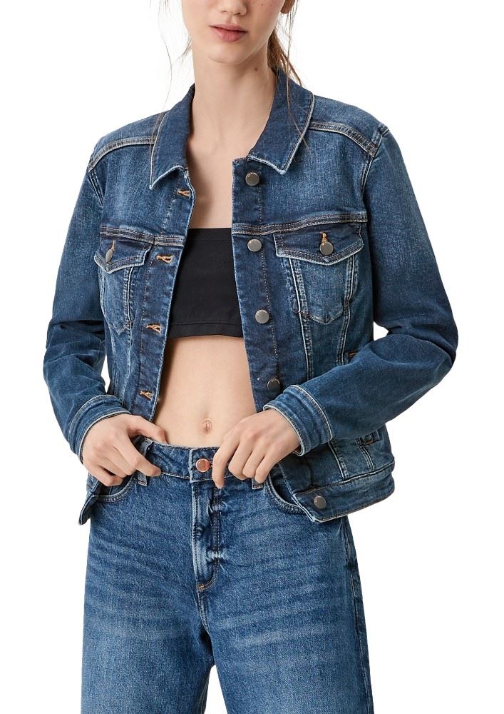 QS designed by Jacke aus Stretchdenim 2111544 