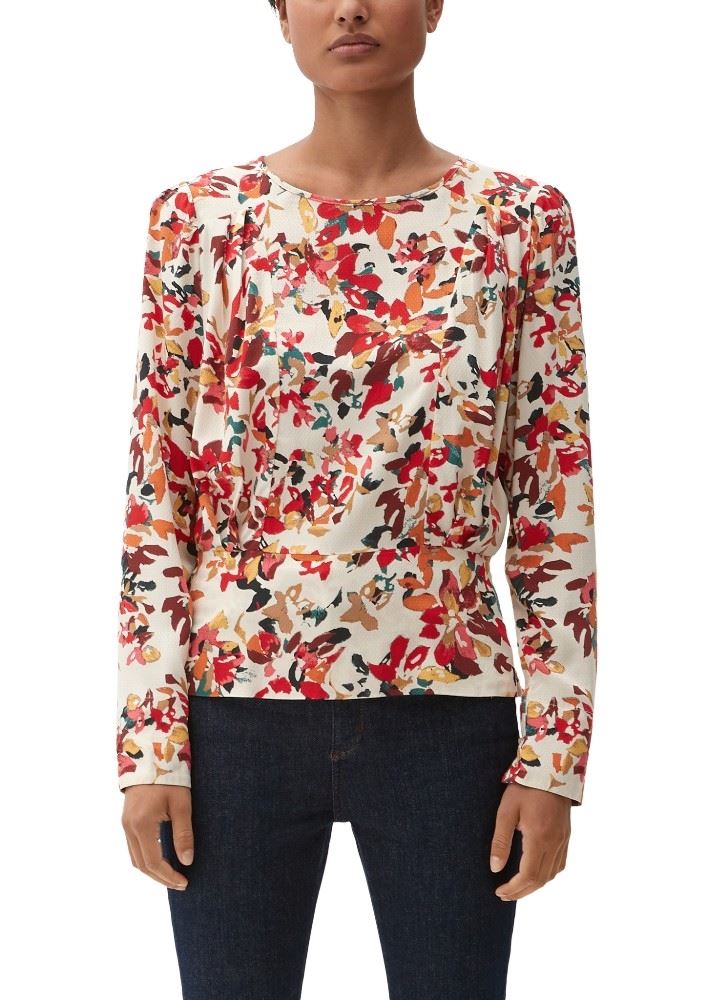 s.Oliver Musterbluse mit Smok-Detail S22  2120529 44 | 81A0 BROWN | 