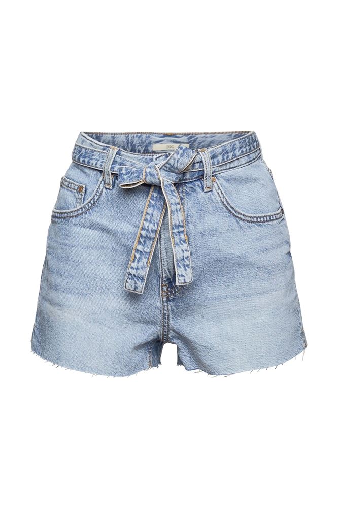 EDC Shorts kurze Hose Bindegürtel blau S22 042CC1C302 W28 | C903 BLUE LIGHT | 