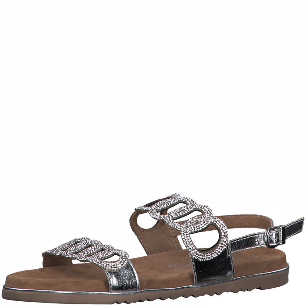 Marco Tozzi Sandale Leder silber Glitzer 2-2-28121-26 36 | 948 SILVER COMB | 