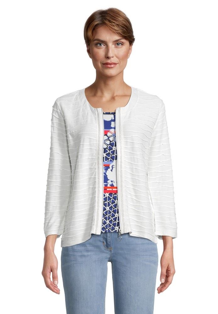 Betty Barclay Shirt Jacke Reißverschluss weiß S11 27782231 