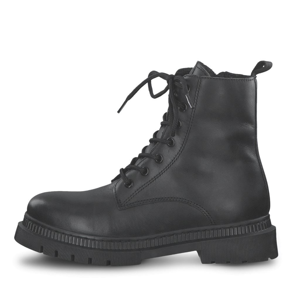 Tamaris Stiefelette Schnürboot warmfutter Wechselfußbett schwarz S22 1-1-26861-29 36 | 001 BLACK | 