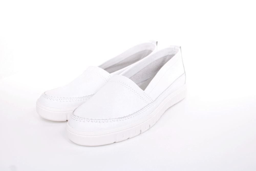 ACO TILDA 06 Damen Slipper Leder weiß, grau  S13 1295/10916 